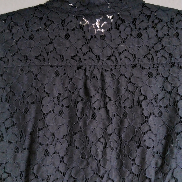 Michael Kors Black Lace Button Down Top - Picture 5 of 6